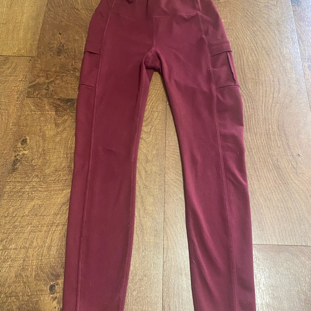 Burgundy High-Waisted Leggings AVIA